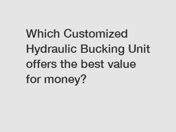 Which Customized Hydraulic Bucking Unit offers the best value for money?